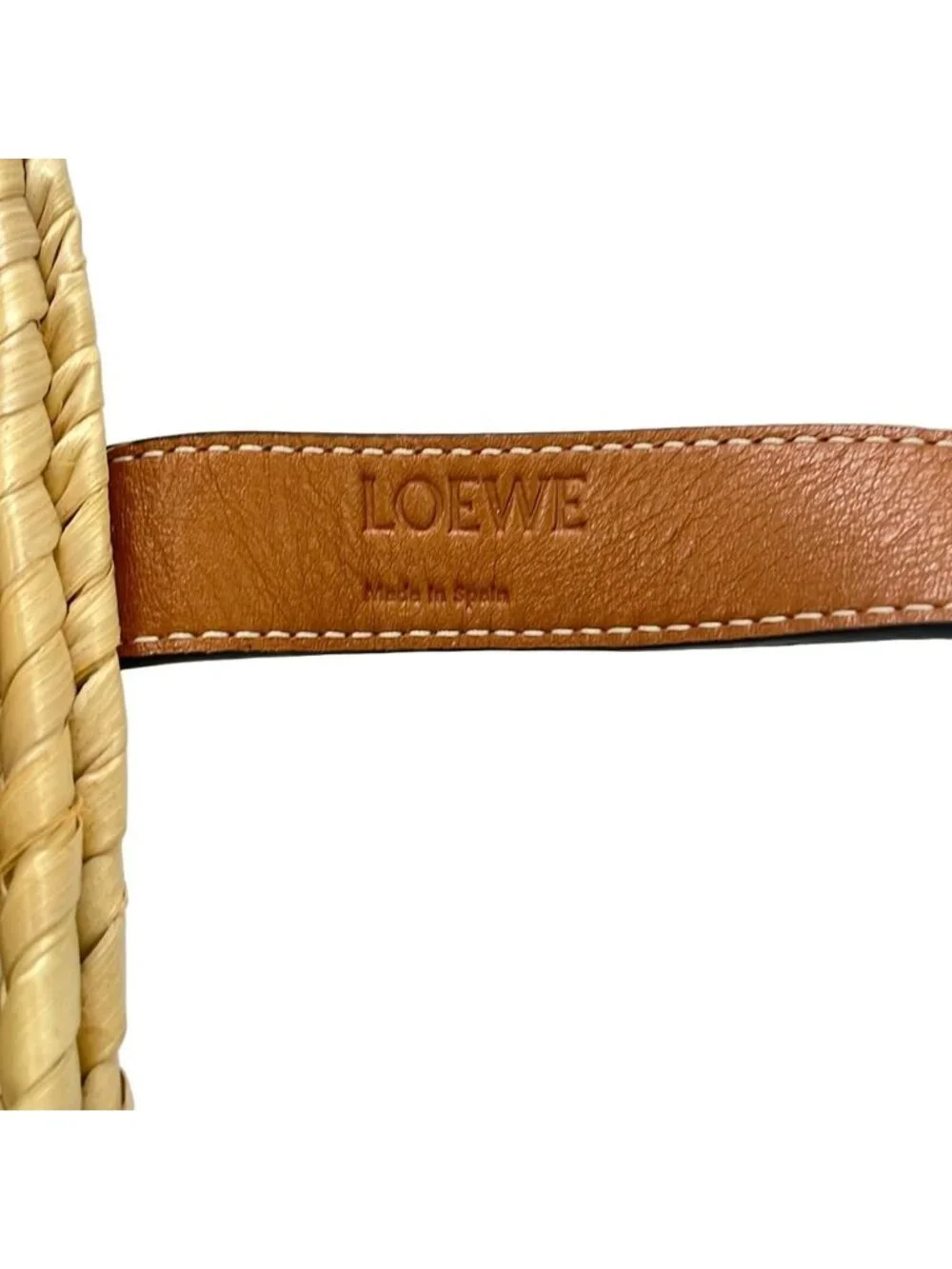 Loewe Tote Basket Beige Navy Brown Leather